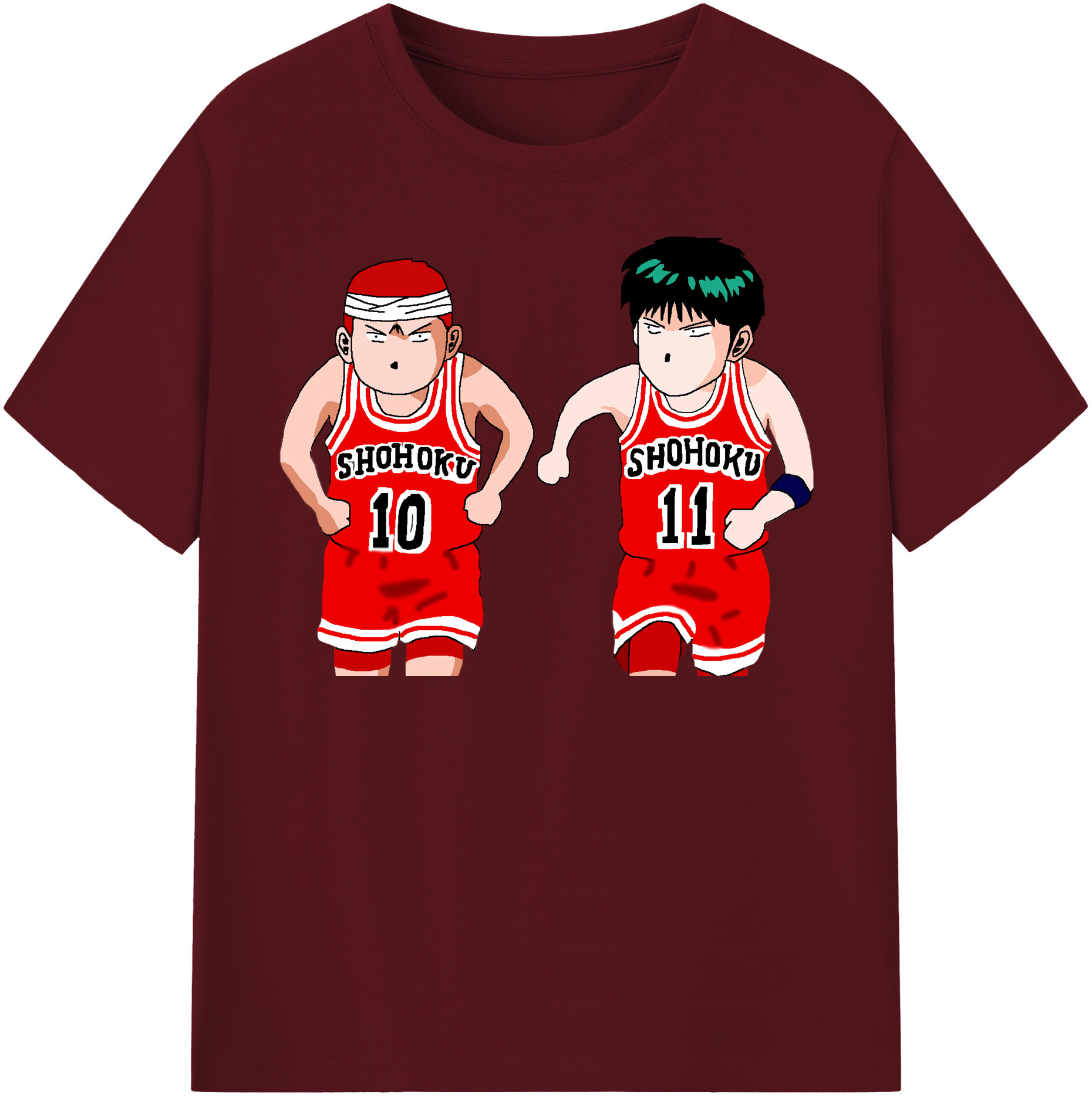 SLAM DUNK／スラムダンク 綿100％半袖Tシャツ（フロントプリント）
